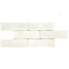 Andana 2x8 Subway Bone White Glossy Ceramic Loose Tile - Box of 5.4 Sq Ft