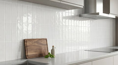 Andana 2x8 Subway Bone White Glossy Ceramic Loose Tile - Box of 5.4 Sq Ft - Sample