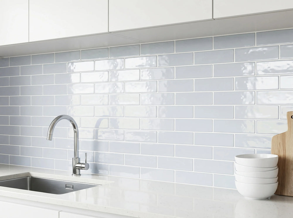 Andana 2x8 Subway Classic White Glossy Ceramic Loose Tile - Box of 5.4 Sq Ft