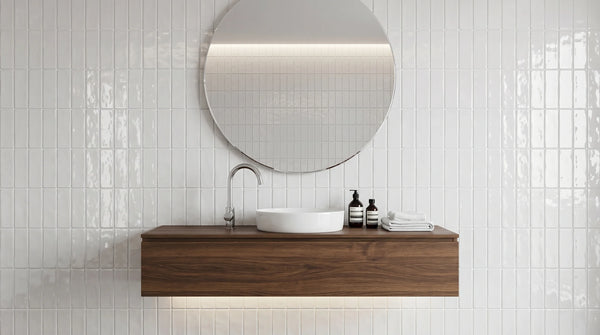 Andana 2x8 Subway Classic White Glossy Ceramic Loose Tile - Box of 5.4 Sq Ft