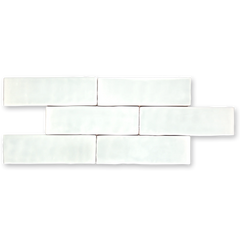 Andana 2x8 Subway Classic White Glossy Ceramic Loose Tile - Box of 5.4 Sq Ft