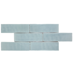 Andana 2x8 Subway Ice Blue Glossy Ceramic Loose Tile - Box of 5.4 Sq Ft