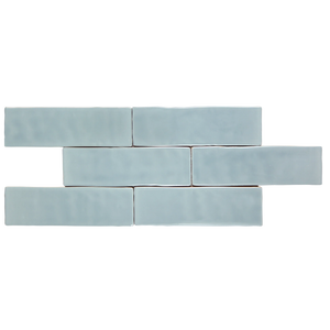 Andana 2x8 Subway Ice Blue Glossy Ceramic Loose Tile - Box of 5.4 Sq Ft