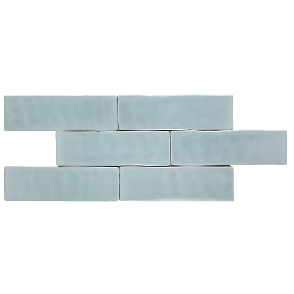 Andana 2x8 Subway Ice Blue Glossy Ceramic Loose Tile - Box of 5.4 Sq Ft