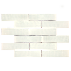 Andana 3x12 Subway Bone White Glossy Ceramic Loose Tile - Box of 5.4 Sq Ft