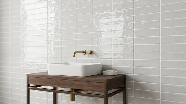 Andana 3x12 Subway Bone White Glossy Ceramic Loose Tile - Box of 5.4 Sq Ft