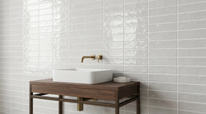 Andana 3x12 Subway Bone White Glossy Ceramic Loose Tile - Box of 5.4 Sq Ft - Sample
