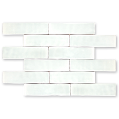Andana 3x12 Subway Classic White Glossy Ceramic Loose Tile - Box of 5.4 Sq Ft