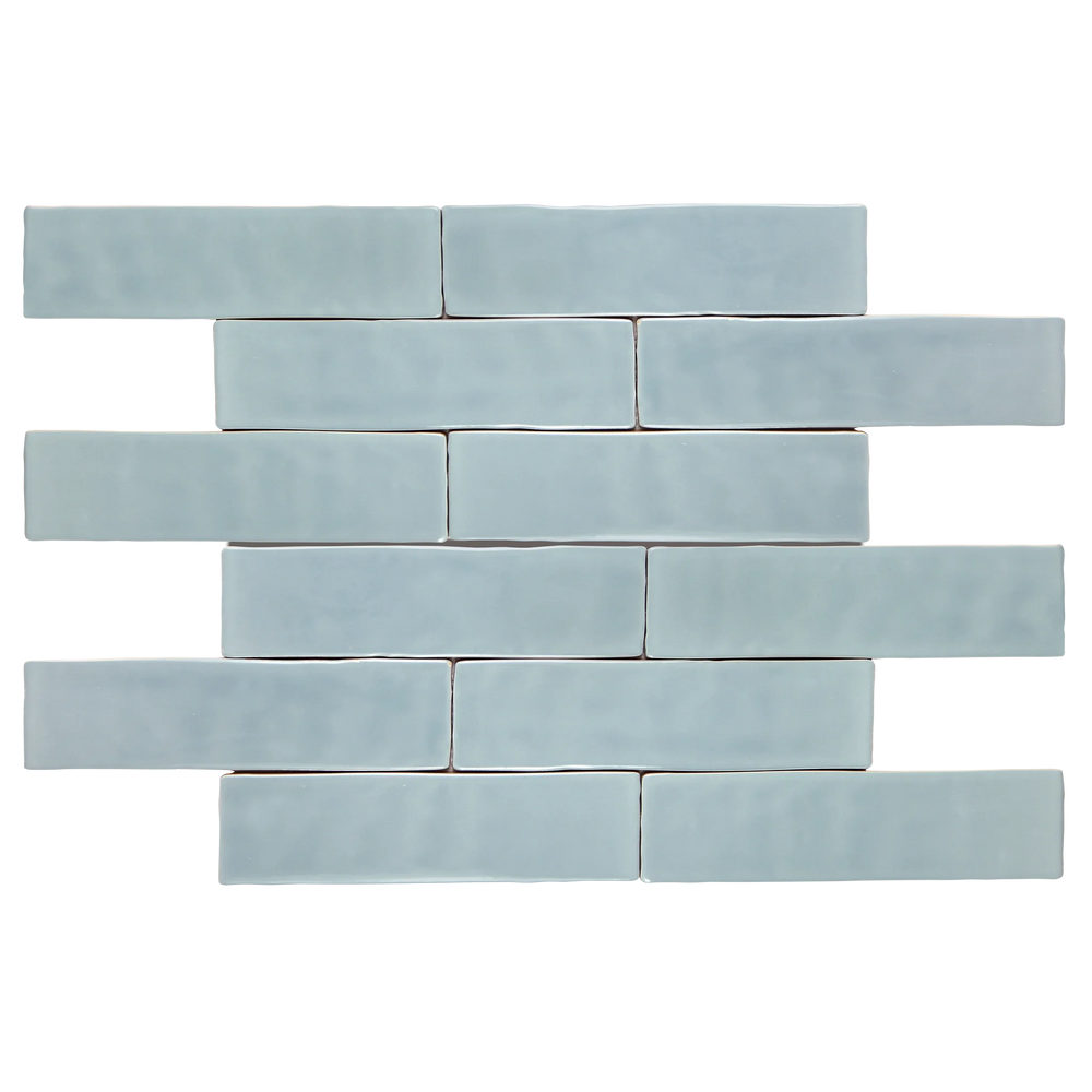Andana 3x12 Subway Ice Blue Glossy Ceramic Loose Tile - Box of 5.4 Sq Ft