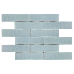 Andana 3x12 Subway Ice Blue Glossy Ceramic Loose Tile - Box of 5.4 Sq Ft