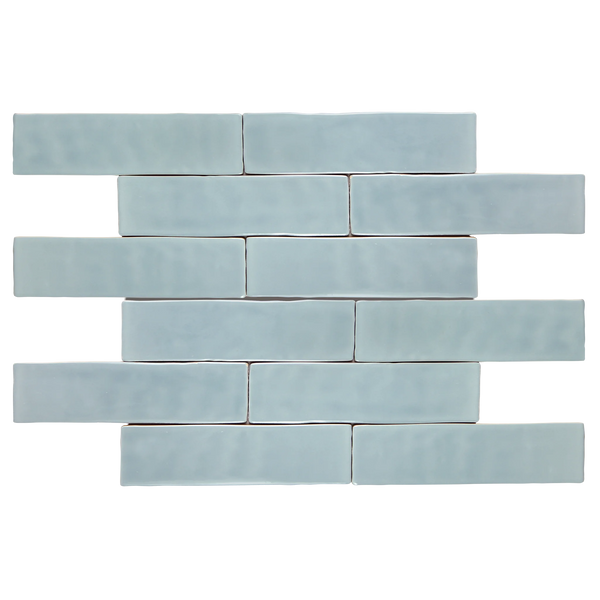 Andana 3x12 Subway Ice Blue Glossy Ceramic Loose Tile - Box of 5.4 Sq Ft