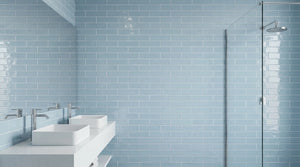 Andana 3x12 Subway Ice Blue Glossy Ceramic Loose Tile - Box of 5.4 Sq Ft