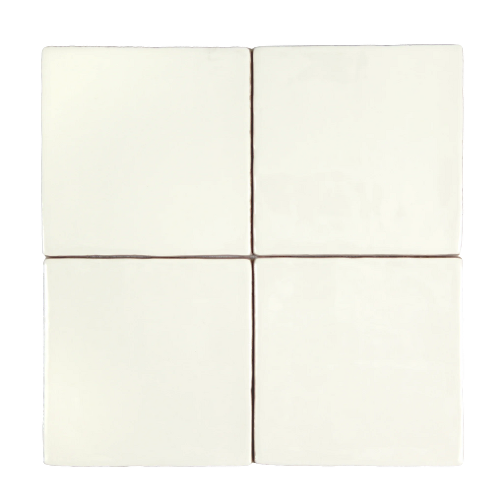 Andana 5x5 Subway Bone White Glossy Ceramic Loose Tile - Box of 6 Sq Ft