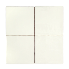 Andana 5x5 Subway Bone White Glossy Ceramic Loose Tile - Box of 6 Sq Ft