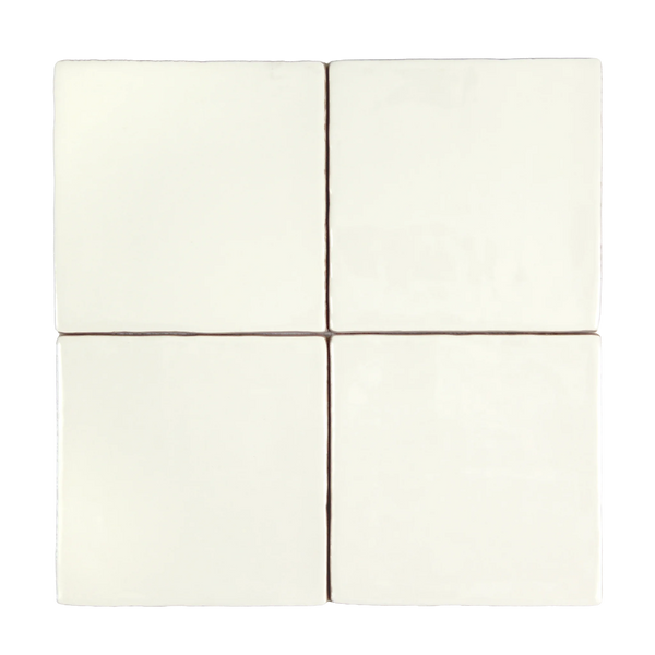 Andana 5x5 Subway Bone White Glossy Ceramic Loose Tile - Box of 6 Sq Ft