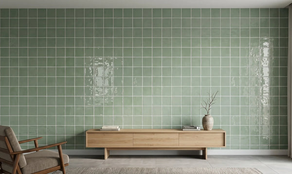 Andana 5x5 Subway Mint Green Ceramic Tile - Box of 6 Sq Ft - Sample