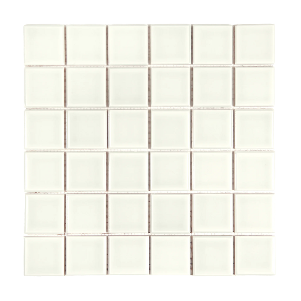 Andana 2x2 Square Bone White Ceramic Mosaic Tile - 12" x 12"