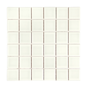 Andana 2x2 Square Bone White Ceramic Mosaic Tile - 12" x 12"