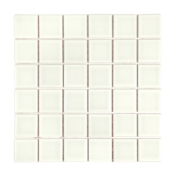 Andana 2x2 Square Bone White Ceramic Mosaic Tile - 12" x 12"