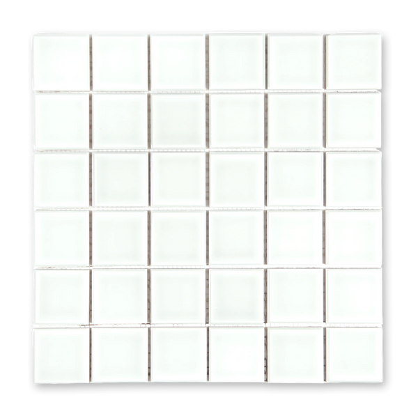 Andana 2x2 Square Classic White Ceramic Mosaic Tile - 12" x 12"