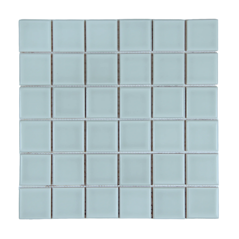 Andana 2x2 Square Ice Blue Ceramic Mosaic Tile - 12" x 12"