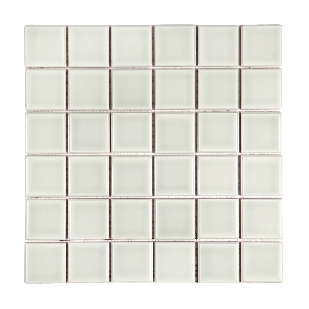 Andana 2x2 Square Light Grey Ceramic Mosaic Tile - 12" x 12"