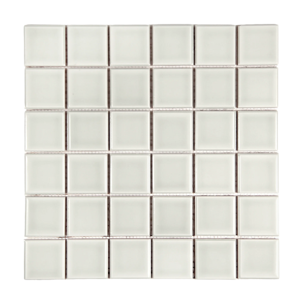 Andana 2x2 Square Light Grey Ceramic Mosaic Tile - 12" x 12"