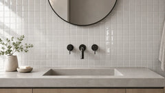 Andana 2x2 Square Light Grey Ceramic Mosaic Tile - 12" x 12" - Sample