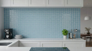Andana 2x2 Square Ice Blue Ceramic Mosaic Tile - 12" x 12"