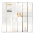 Aurora 2x2 Square Calacatta Gold Marble Mosaic Tile - 12