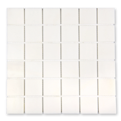Aurora 2x2 Square Frost White Marble Mosaic Tile - 12" x 12"