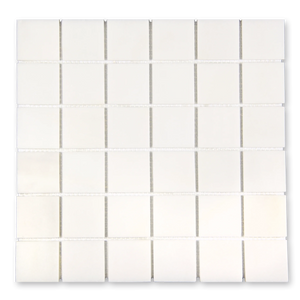 Aurora 2x2 Square Frost White Marble Mosaic Tile - 12" x 12"