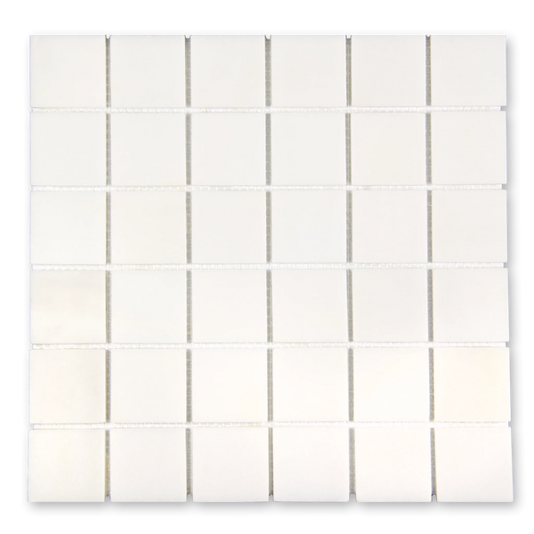 Aurora 2x2 Square Frost White Marble Mosaic Tile - 12" x 12"