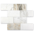 Aurora 3x6 Subway Calacatta Gold Marble Mosaic Tile - 12