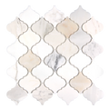 Aurora Arabesque Calacatta Gold Marble Mosaic Tile - 12.2