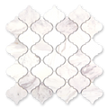 Aurora Arabesque Calacatta Grey Marble Mosaic Tile - 12.2