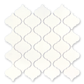 Aurora Arabesque Frost White Marble Mosaic Tile - 12.2
