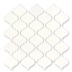 Aurora Arabesque Frost White Marble Mosaic Tile - 12.2" x 12.2"