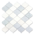 Aurora Arabesque Sky Blue Marble Mosaic Tile - 12.2
