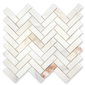 Aurora Herringbone Calacatta Gold Marble Mosaic Tile - 11