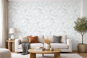 Aurora Herringbone Calacatta Grey Marble Mosaic Tile - 11" x 12.5" - Sample