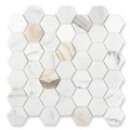 Aurora Hexagon Calacatta Gold Marble Mosaic Tile - 11.625 x 12