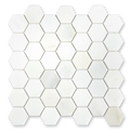 Aurora Hexagon Calacatta Grey Marble Mosaic Tile - 11.625 x 12