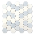 Aurora Hexagon Sky Blue Marble Mosaic Tile - 11.625 x 12