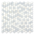 Aurora Penny Round Sky Blue Marble Mosaic Tile - 11.6