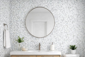 Aurora Penny Round Calacatta Grey Marble Mosaic Tile - 11.6" x 12" - Sample