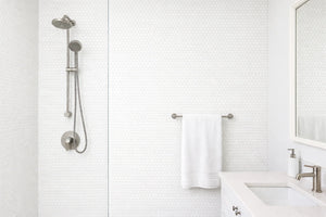Aurora Penny Round Frost White Marble Mosaic Tile - 11.6" x 12"