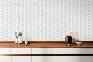Aurora Penny Round Frost White Marble Mosaic Tile - 11.6" x 12"