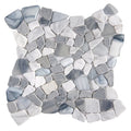 Driftglass Pebble Hot Glass Grey Mix Mosaic Tile - 11.5