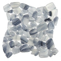 Driftglass Pebble Hot Glass Sea Blue Mosaic Tile - 11.5